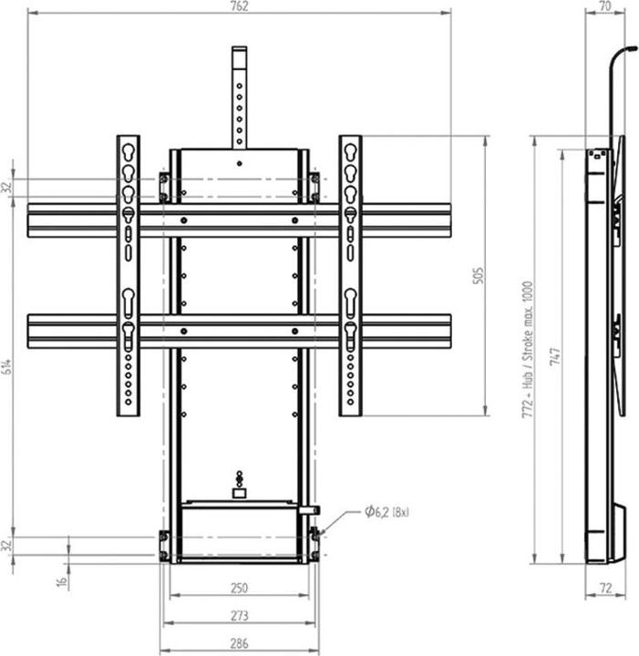 Actual product image Werkstarck TV Lift (Ceiling, 37", 20 kg)