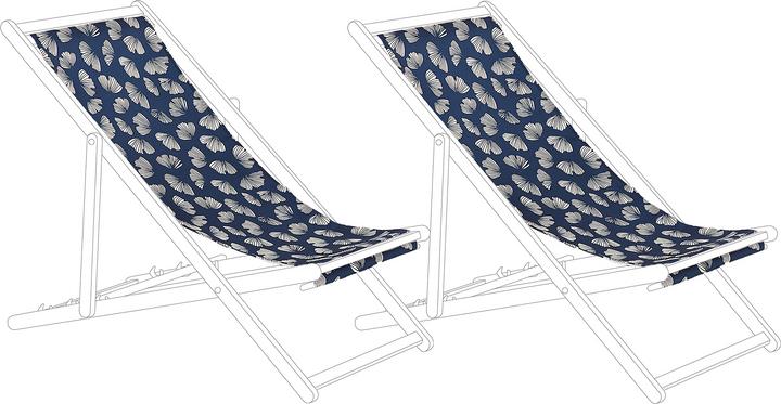 Immagine prodotto Beliani Set di 2 fodere in tessuto per lettini da giardino ANZIO / AVELLINO con motivo floreale blu navy