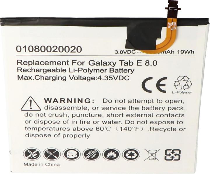 Actual product image AccuCell Battery Samsung Galaxy Tab 5, Tab E 8.0, Tab E 8.0 4G LTE, Tab E 8.0 TD-LTE