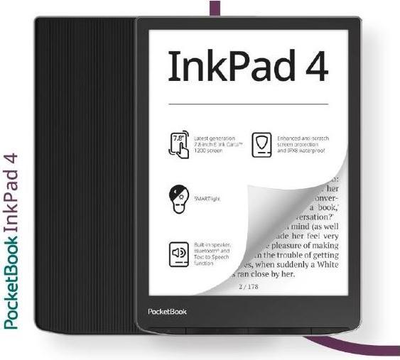 Actual product image PocketBook InkPad 4 (7.80", 32 GB, Stardust Silver)