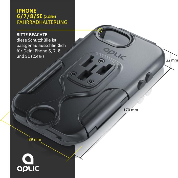 Produktbild Aplic Handy Fahrradhalterung, wasserabweisende Halterung für Apple iPhone 6 / 6s / 7 / 8 / SE 2nd 3rd Gen