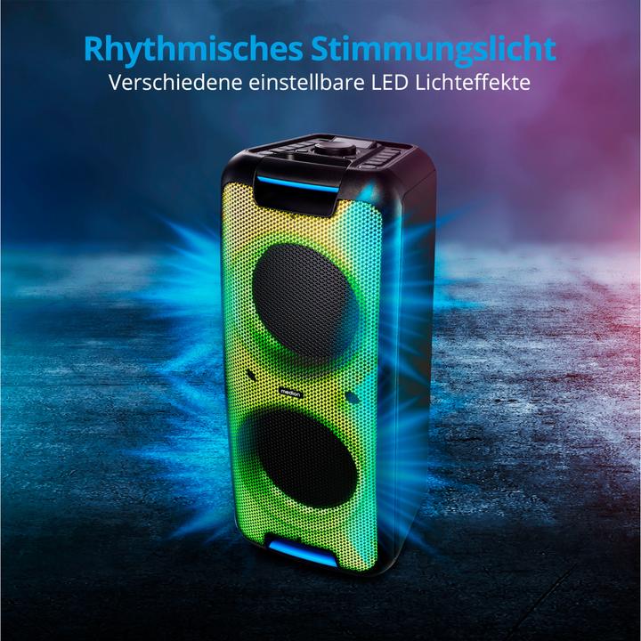 Immagine prodotto Medion P61080 sistema audio per feste con altoparlanti, microfonico, karaoke, batterie oplaadbare (4 h, Corrente elettrica)