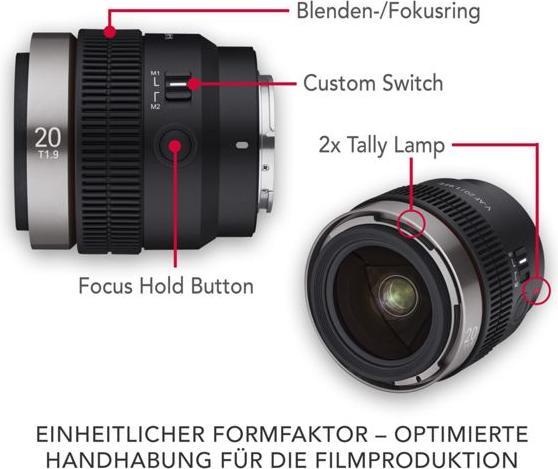 Immagine prodotto Samyang V-AF 20mm F1.9 Sony E-mount (Sony E, Full-frame, APS-C / DX)