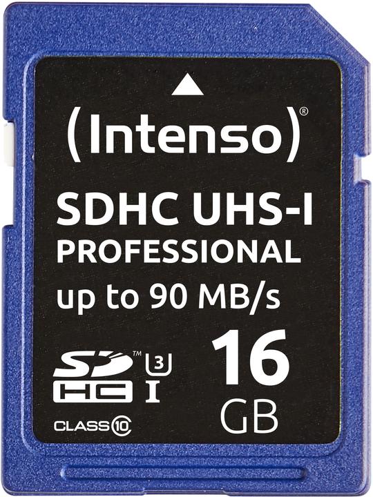 Actual product image Intenso SDHC card (16 GB, SDHC, U3, UHS-I)
