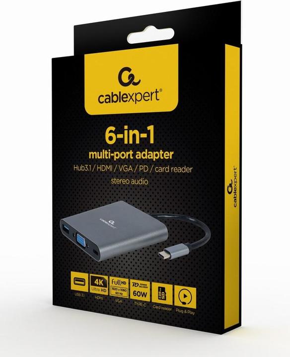 Actual product image Gembird A-CM-COMBO6-01 (USB-C, 1 Ports)