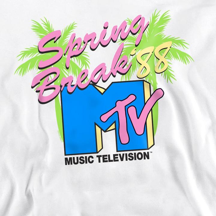 Actual product image MTV Unisex Adult Spring Break Neon Palm Trees Sweatshirt (L)