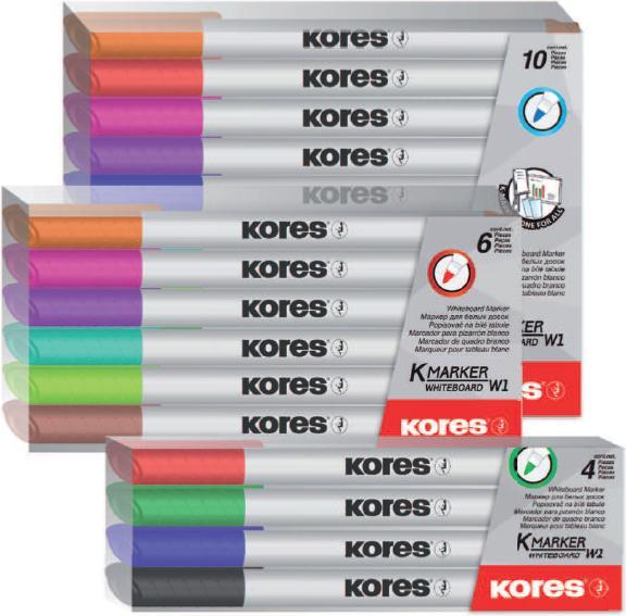 Produktbild Kores Whiteboard-Set Fine M228466er Set1mm Runds (Sortiert, 1 mm, 6 x)