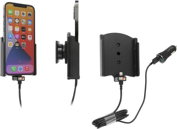 Produktbild Brodit Halter aktiv Apple iPhone 12 Pro Max mit USB-Kabel