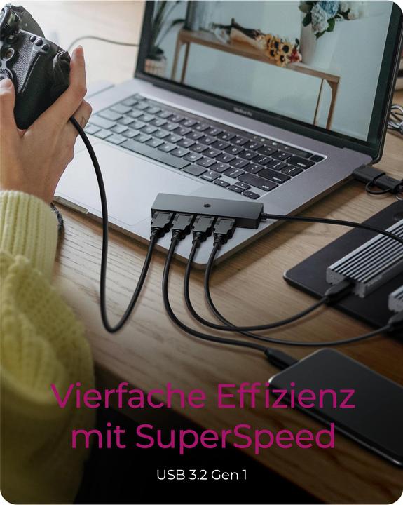 Actual product image Icy Box IB-HUB1424-C3 (USB-C, USB-A, 4 Ports)