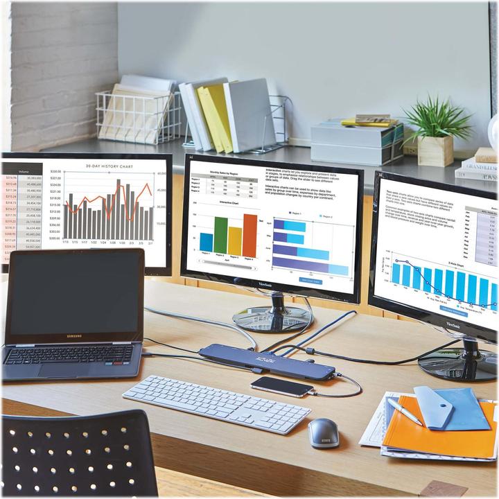 Immagine prodotto Eaton Dock USB-C triplo display 4K HDMI e DP VGA Hub USB 3.2 Gen 1 USB-A/C GbE 100W PD Cha (USB-C, 3 Porti)