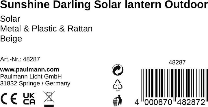 Voedingswaarden en ingrediënten Pauleen Lantaarn Sunshine Darling (1 x)