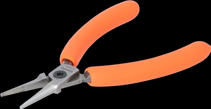 Actual product image Irimo Compact needle nose pliers with orange-coloured PVC handles 130 mm (130 mm)