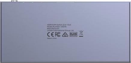 Immagine prodotto Unitek KVM 4K HDMI 2.0, 2 ingressi, 1 uscita + USB