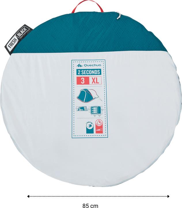 Actual product image Quechua 2 Seconds 3 XL Fresh&Black (Pitching tent, 5.43 kg, 3 persons)