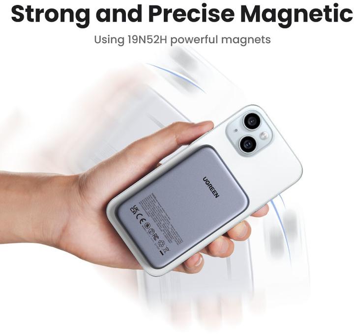 Produktbild Ugreen 10000mah Magnetic Wireless Power Bank Space Grey Powerbank - Gr - 10000 mAh (10000 mAh, 20 W, 20 Wh)