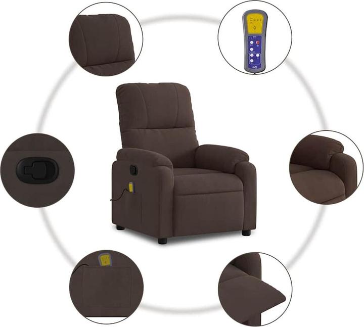 Immagine prodotto VidaXL Sedia da massaggio in tessuto microfibra marrone,Colore: Marrone,Materiale