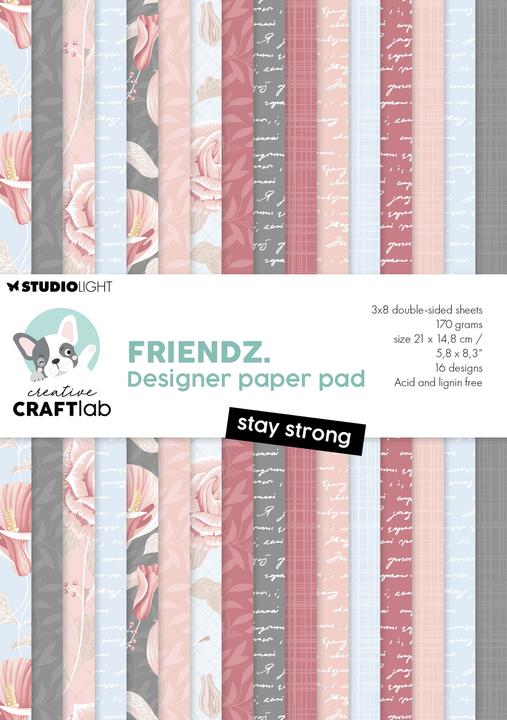 Produktbild art by marlene Design Papierblock "Stay Strong" 24 Blatt Friendz (170 g/m², 24 x)
