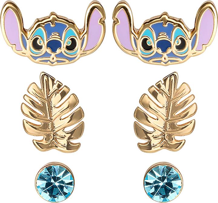 Peers Hardy STITCH - Blue & Gold - 3 Pairs de Clous d'Oreilles - Laiton Plaqué (Sterling Silber)