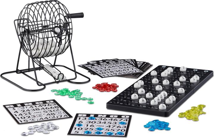Produktbild Relaxdays Bingospiel mit Lostrommel (Englisch)