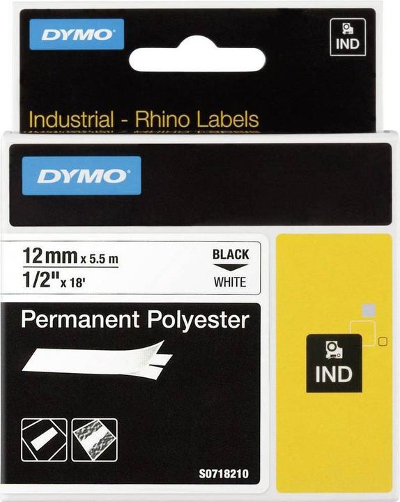 Produktbild Dymo RhinoPRO Polyester Labels (1.20 cm, Weiss)