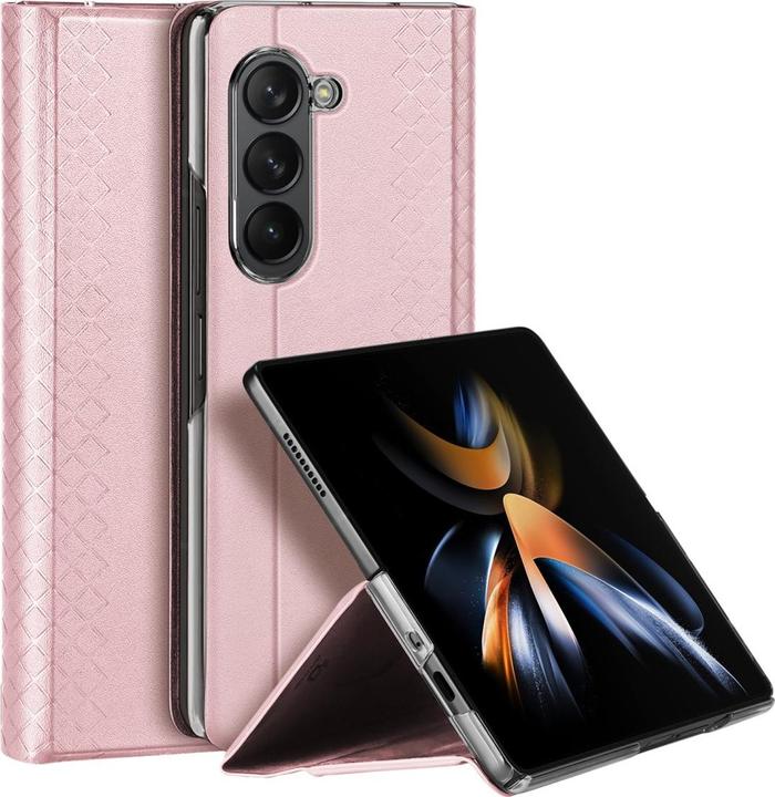 Produktbild Dux Ducis Samsung Galaxy Z Fold5 5G Bril Wallet Flip Ledertasche - Rosa (Samsung Galaxy Z)
