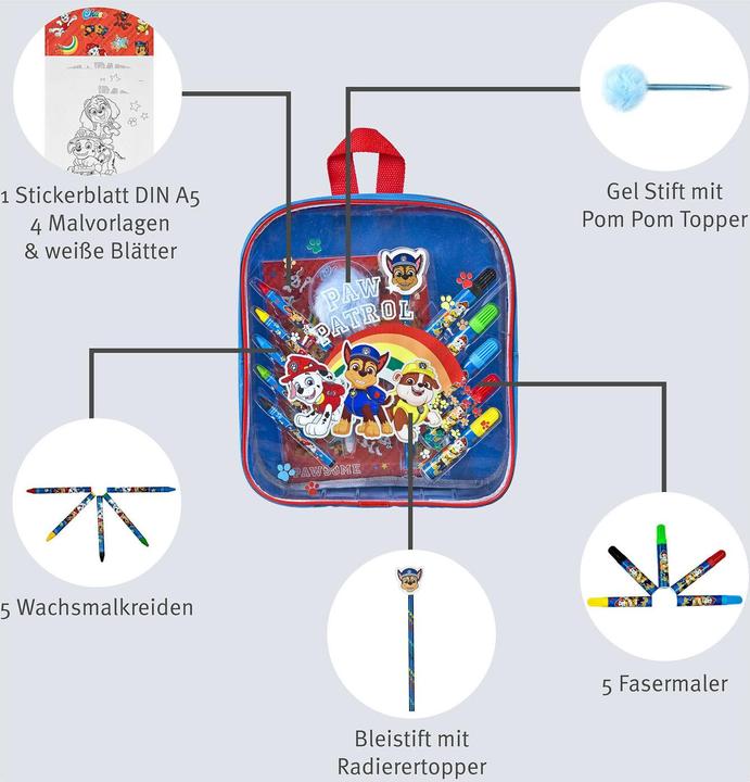 Produktbild Paw Patrol Rucksack gefüllt
