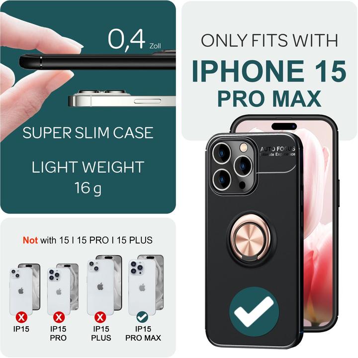 Actual product image Nalia Matte Ring Silicone Sleeve (Apple iPhone 15 Pro Max)