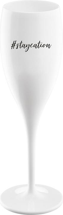 Koziol Sektglas 100 ml mit Druck CHEERS No. 1 STAYCATION (10 cl, 1 Gläser, Sektgläser)