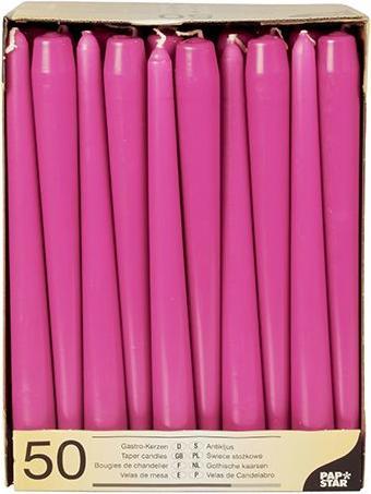 Produktbild Papstar 81765 Wachskerze Rund Fuchsie (e) (50 Stk.)