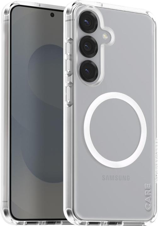 Actual product image PanzerGlass CARE by ® Flagship Case Transparent Urban Combat w. White Qi Compatible Samsung Galaxy S (Samsung Galaxy S25+)