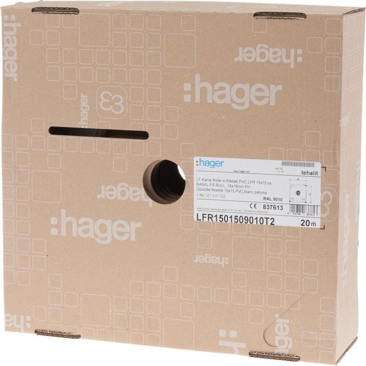 Actual product image Hager Tehalit roller trunking LFR15015, 16x16mm, 20m (Duct, 2000 cm)