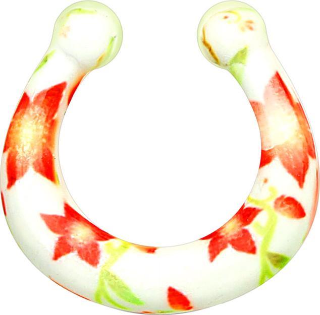 Star Piercing Fake Septum mit Lotusblumen Muster (Messing)