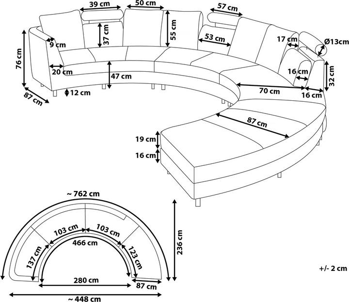 Actual product image Beliani Rotunde (Sofa landscape)