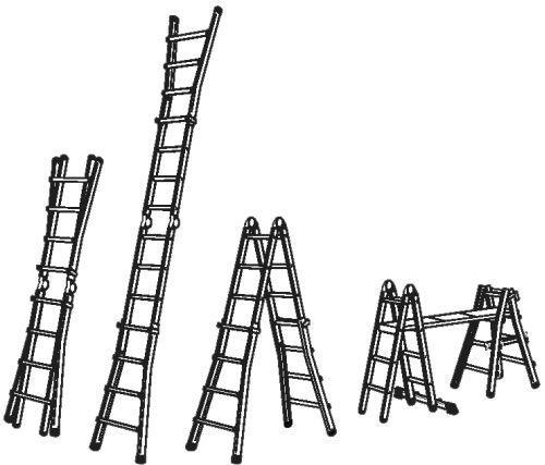 Produktbild Munk Teleskopleiter 4-teilig ohne Traverse 4x6 Sprossen (Teleskopleiter, 640 cm)