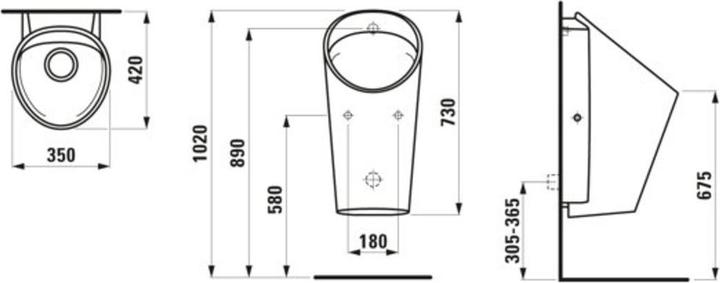 Produktbild Laufen Lema Absauge-Urinal, L/B/H: 350/420/730 mm, spülrandlos, H841193