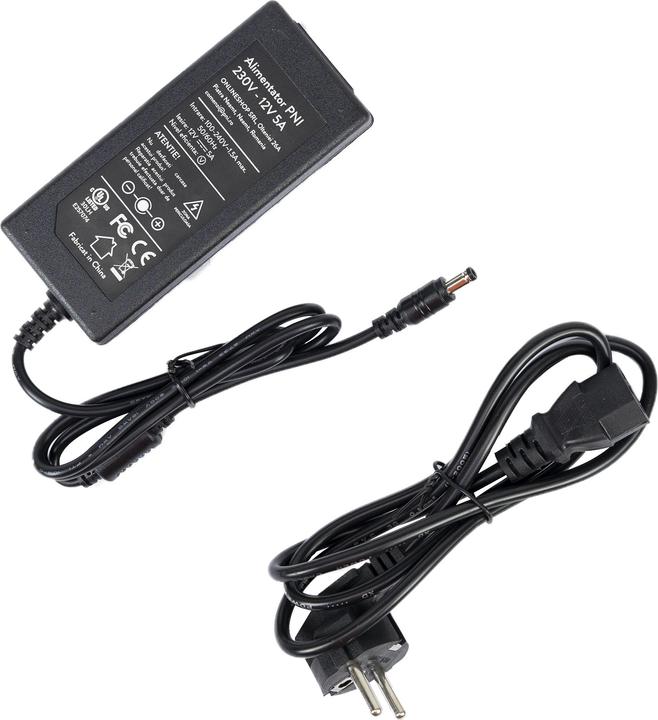 Produktbild PNI 230V - 12V 5A 60 Watt Netzteil für Überwachungskameras und DVR