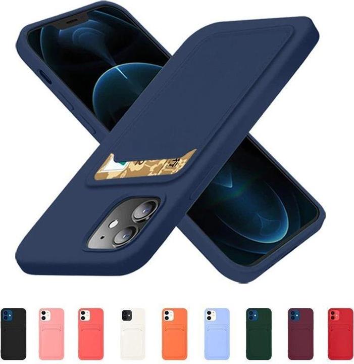 Produktbild Hurtel Card Case Silicone Wallet Wallet with Card Slot Documents for iPhone 12 Pro Max Orange (Apple iPhone 12 Pro Max)