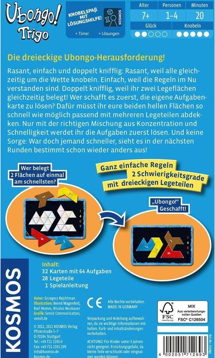 Produktbild Kosmos Knobelspiel Ubongo Trigo (Deutsch)