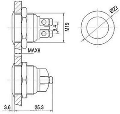 Image du produit Velleman Bouton-poussoir plat en acier inoxydable Spst 1No