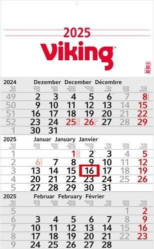 Immagine prodotto Viking Calendario 2025 3 mesi / 1 pagina Tedesco, inglese, francese (Nessuna rilegatura)