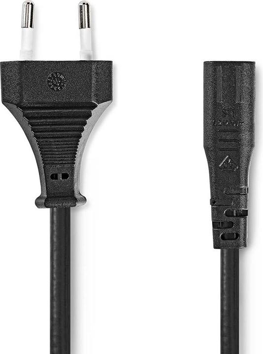 Productafbeelding Nedis Voedingskabel - Euro male - IEC-320-C1 - Recht - Recht - Vernikkeld - 2,00 m - Spiraal - (2 m)