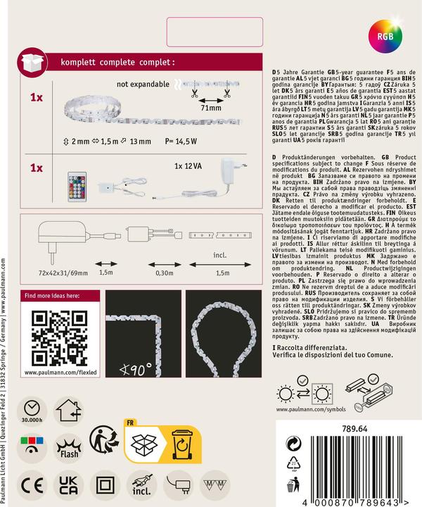 Actual product image Paulmann Flex LED (Multicoloured, 150 cm, Indoor)