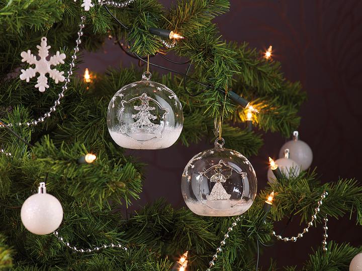 Actual product image Lunartec Mouth blown LED glass ornaments in ball shape, set of 2 (2 -part)