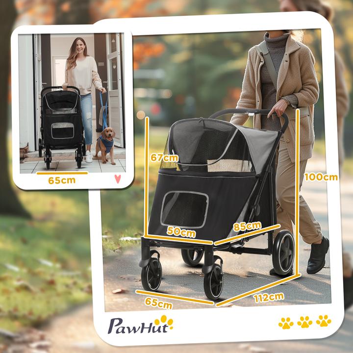 Immagine prodotto PawHut Passeggino per cani con due guinzagli di sicurezza (Cane)