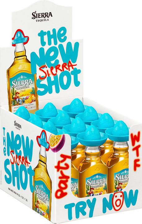 Actual product image Sierra Tequila TROPICAL Liqueur MINIATURE Box / (12 x 5 cl)