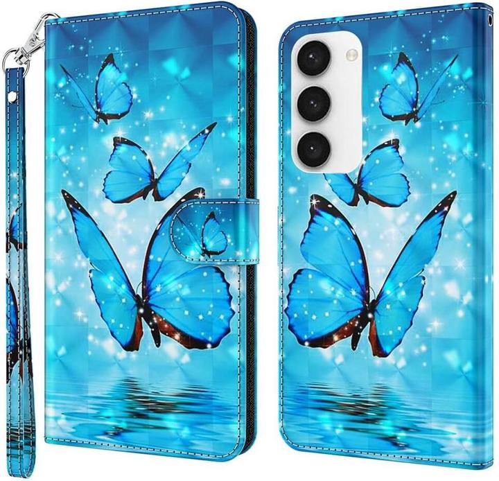 Produktbild Cover-Discount Etui Glitzer Effekt Schmetterling blau (Samsung Galaxy S24)