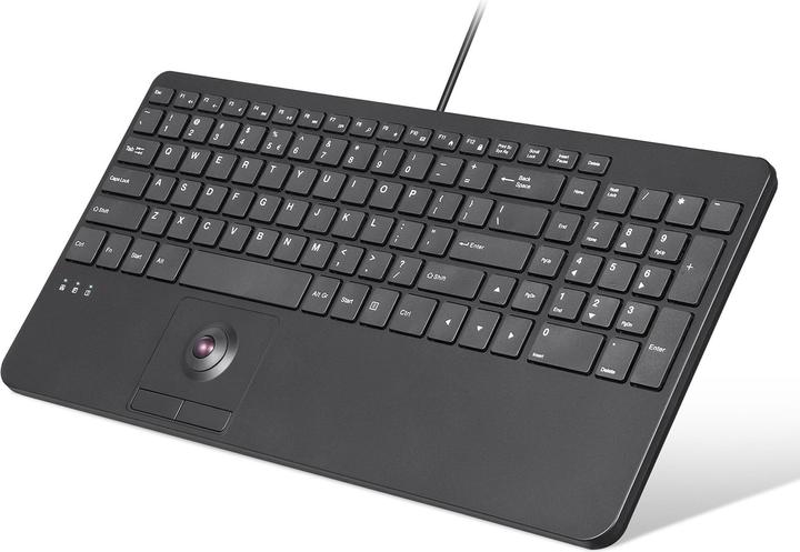 Image du produit Perixx PERIBOARD-538 H FR, Clavier USB filaire avec trackball - touches de cisaillement - 2 hubs USB en (DE, Filaire)