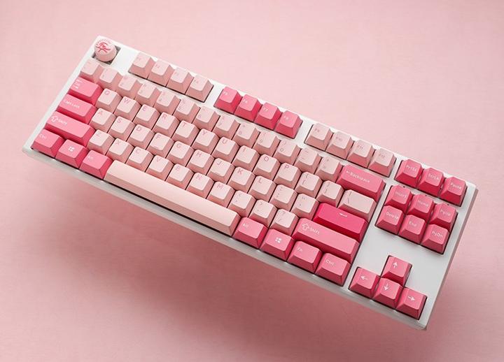 Actual product image Ducky One 3 Gossamer TKL Pink Gaming Keyboard - MX-Blue (DE, Cable)
