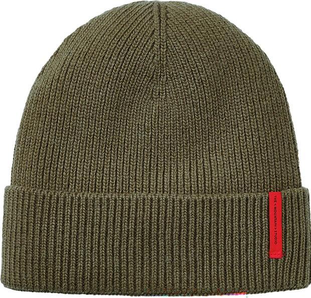 The Mountain Studio C-8 Cashmere Mix Rib Beanie Winter Moss