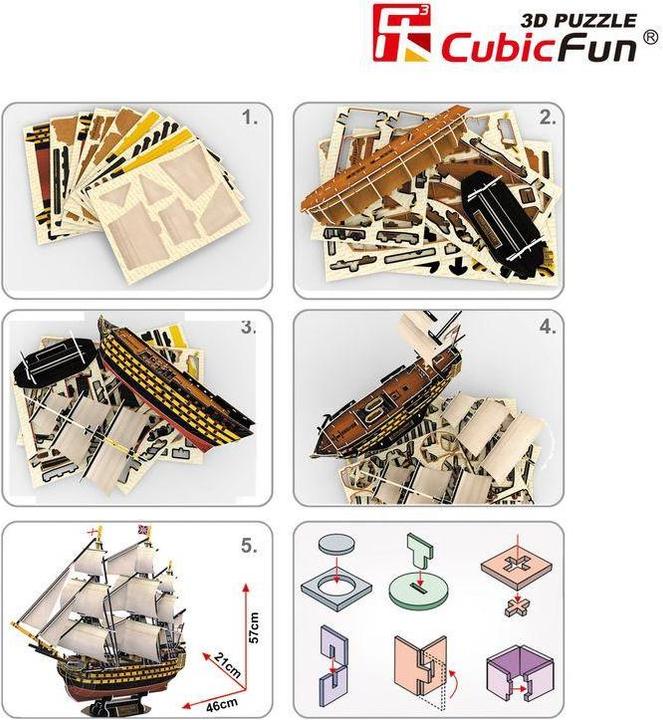 Actual product image Cubicfun 3D puzzle game HMS Victory (189 pieces)